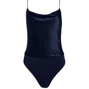 Alice + Olivia Navy Bodysuit with Sleek Design